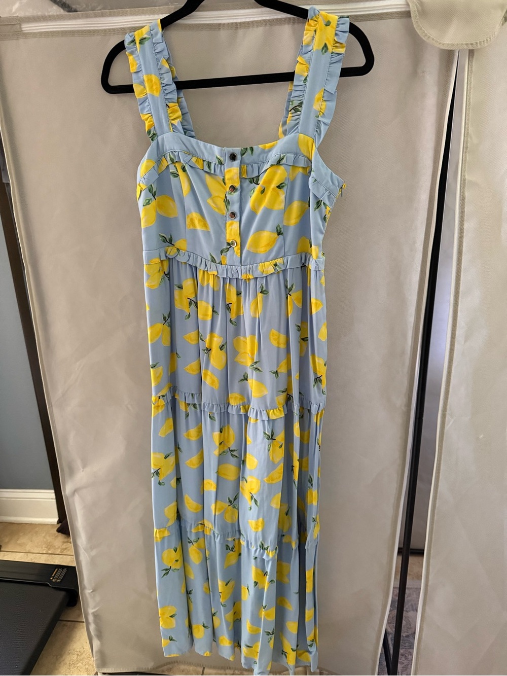 Nom Maternity Emma Tiered Floral During & After Dress in Lemon - Picture 2 of 7